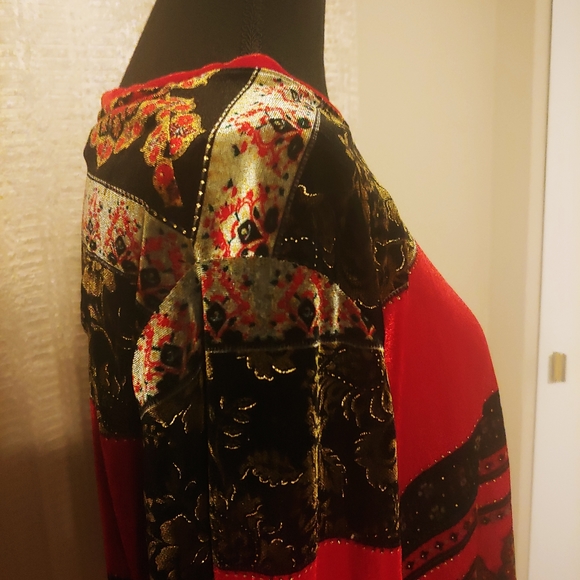 Vintage White Stag Velvety floral Christmas retro long sleeve Size XL - Picture 6 of 15